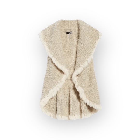 new Love Token ❤︎ Danielle Rabbit Fur Trim Vest ❤︎ Teddy Coat ❤︎ Ivory ❤︎ XS - Picture 15 of 16